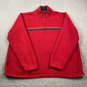 Eddie Bauer 1/4 Zip Pullover Sweater Men's 2XL Red Outdoors